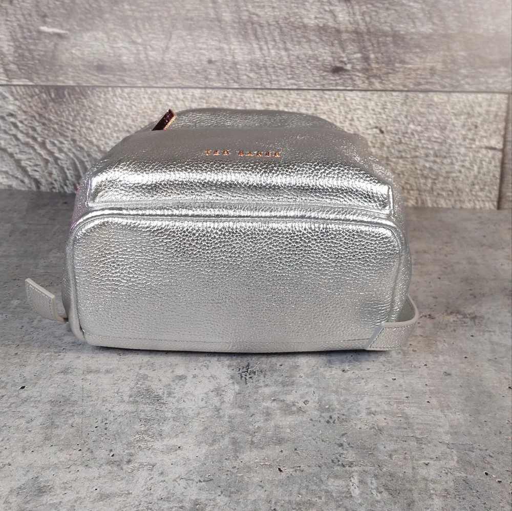 Ted Baker Silver Leather Backpack - Picture 7 of 10